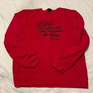 H&M David Bowie Red Shoes Let’s Dance Sweatshirt Embroidered Sweater Medium NWT